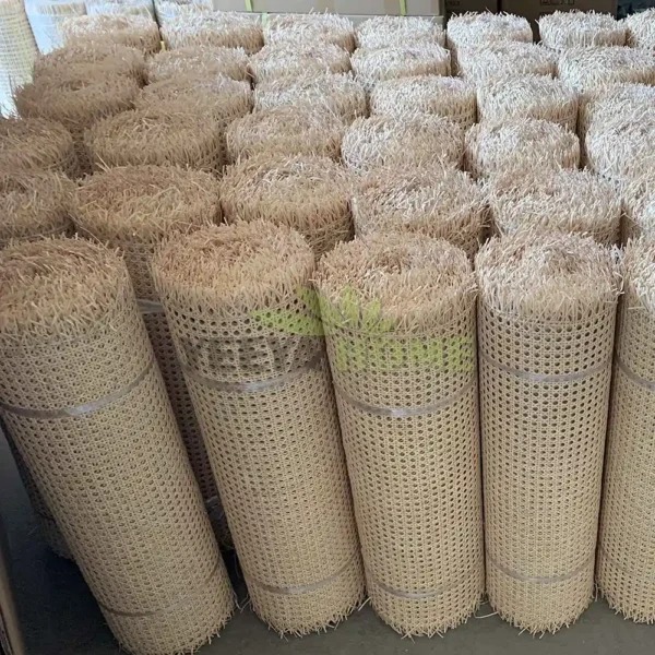 Natural Open Weave Octagonal Hole Rattan Cane Webbing Roll