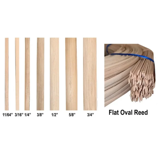 Natural Flat-Oval Rattan Core Spline Roll