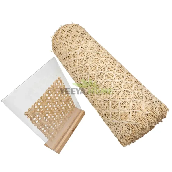 Natural Open & Radio Mixed Weave Rattan Cane Webbing Roll
